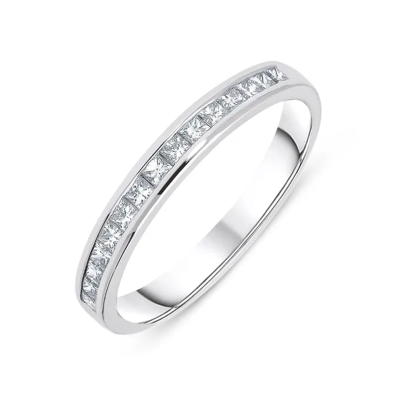 18ct White Gold 0.30ct Diamond Channel Set Half Eternity Ring sold by Jura Watches
