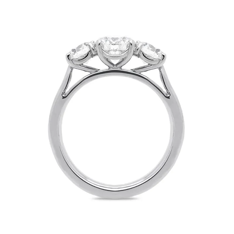 Platinum 2.00ct Diamond Claw Set Trilogy Ring sold by Jura Watches product image thumbnail 2