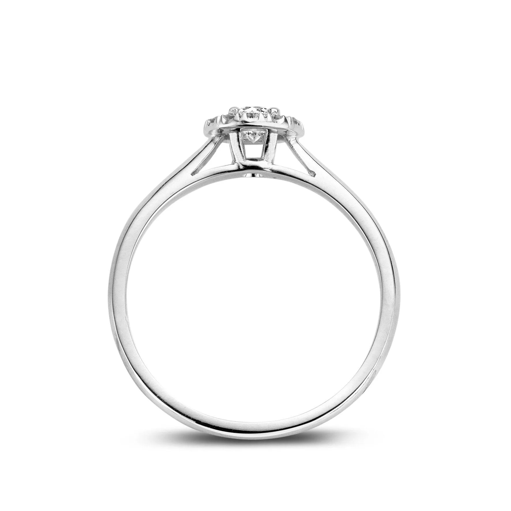 18ct White Gold 0.30ct Diamond Pave Round Halo Ring sold by Jura Watches product image thumbnail 2