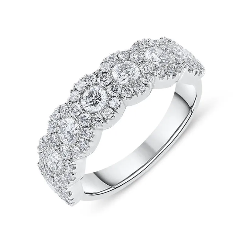18ct White Gold 1.61ct Diamond Brilliant Cut Cluster Ring sold by Jura Watches