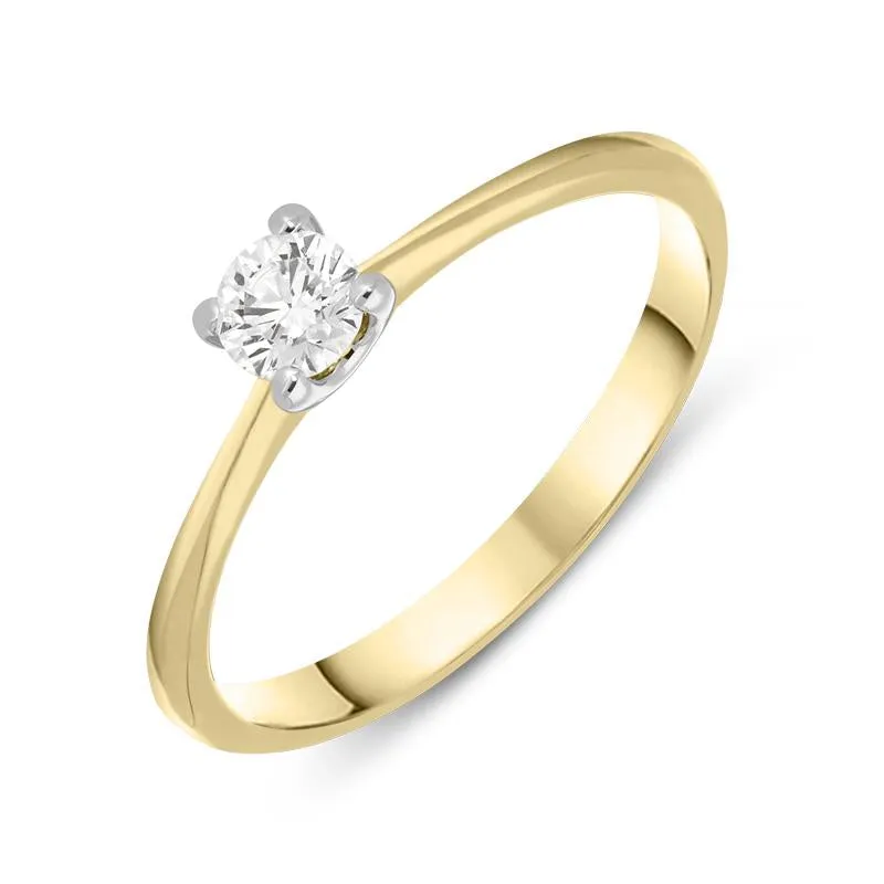 18ct Yellow Gold 0.22ct Diamond Brilliant Cut Solitaire Ring sold by Jura Watches