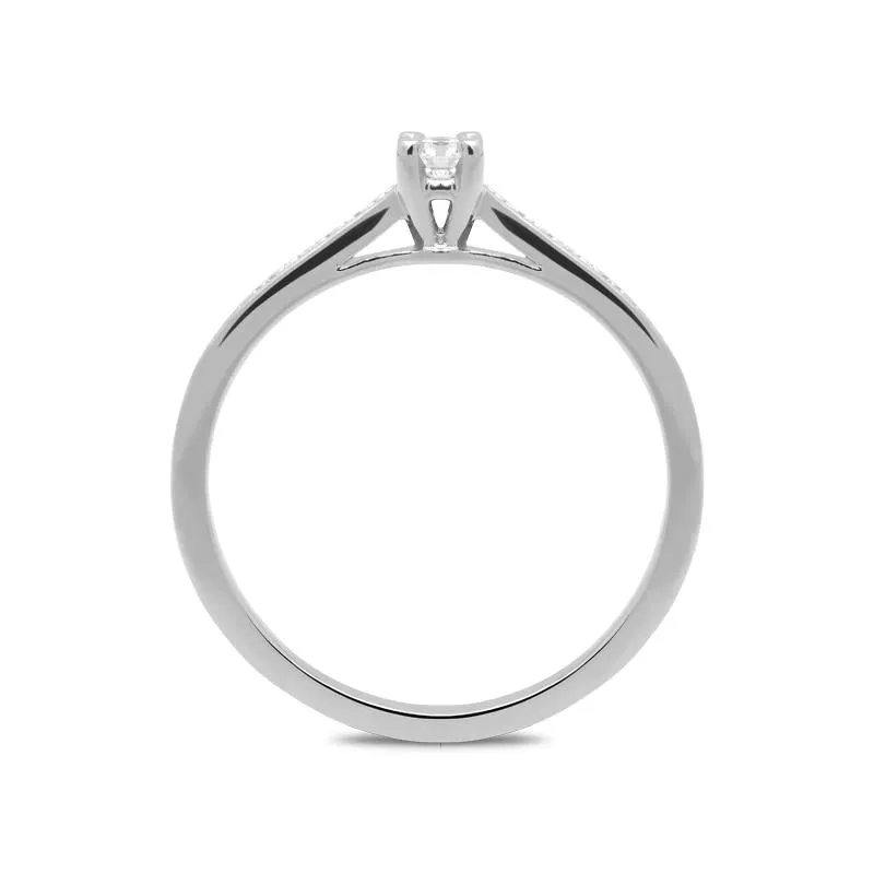 18ct White Gold 0.15ct Diamond Channel Set Solitaire Ring sold by Jura Watches product image thumbnail 2