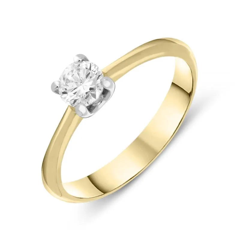 18ct Yellow Gold 0.40ct Diamond Brilliant Cut Solitaire Ring sold by Jura Watches