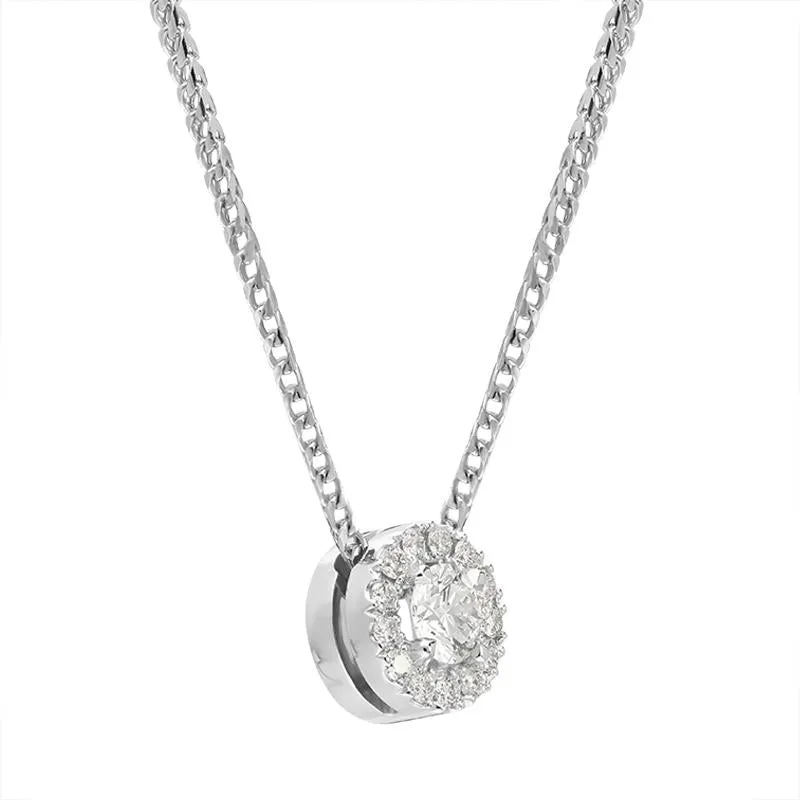 18ct White Gold 0.36ct Diamond Claw and Pave Set Round Necklace sold by Jura Watches product image thumbnail 2