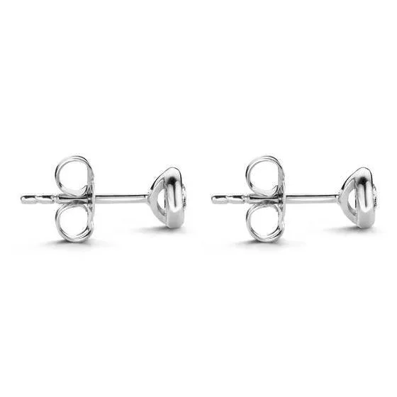 18ct White Gold 0.06ct Diamond Bezel Set Solitaire Stud Earrings sold by Jura Watches product image thumbnail 2