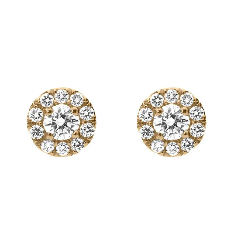 18ct Rose Gold 0.54ct Diamond Round Cluster Stud Earrings made by Bloch