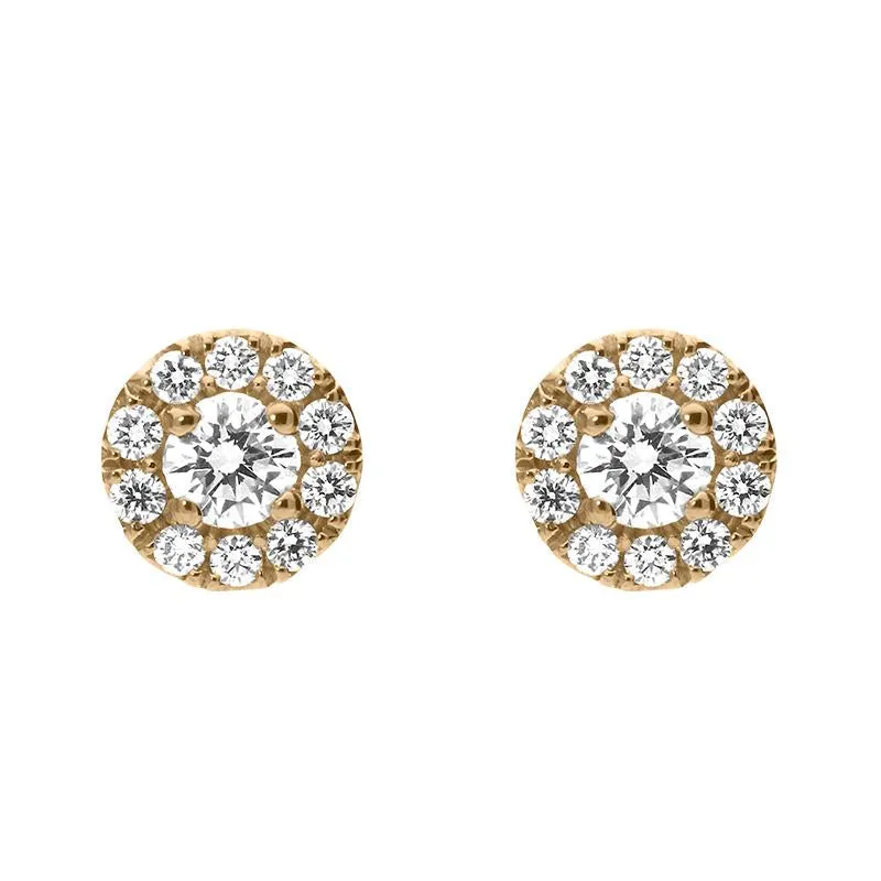 18ct Rose Gold 0.54ct Diamond Round Cluster Stud Earrings sold by Jura Watches