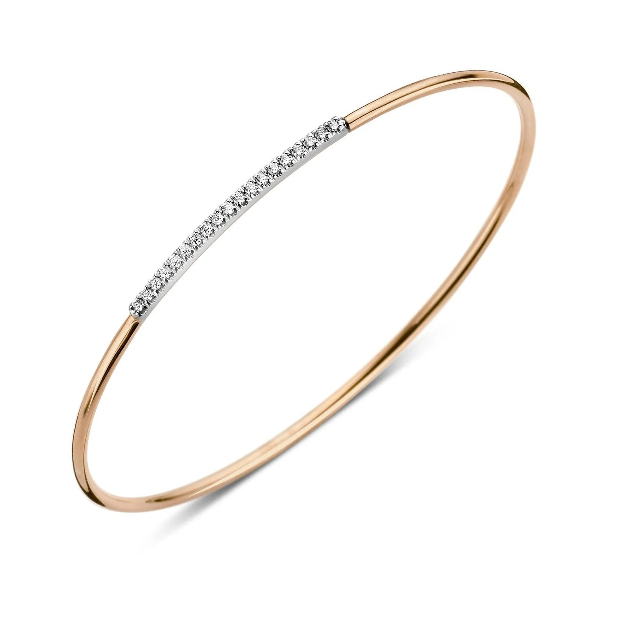 18ct Rose White Gold 0.17ct Diamond Nineteen Stone Bangle sold by Jura Watches