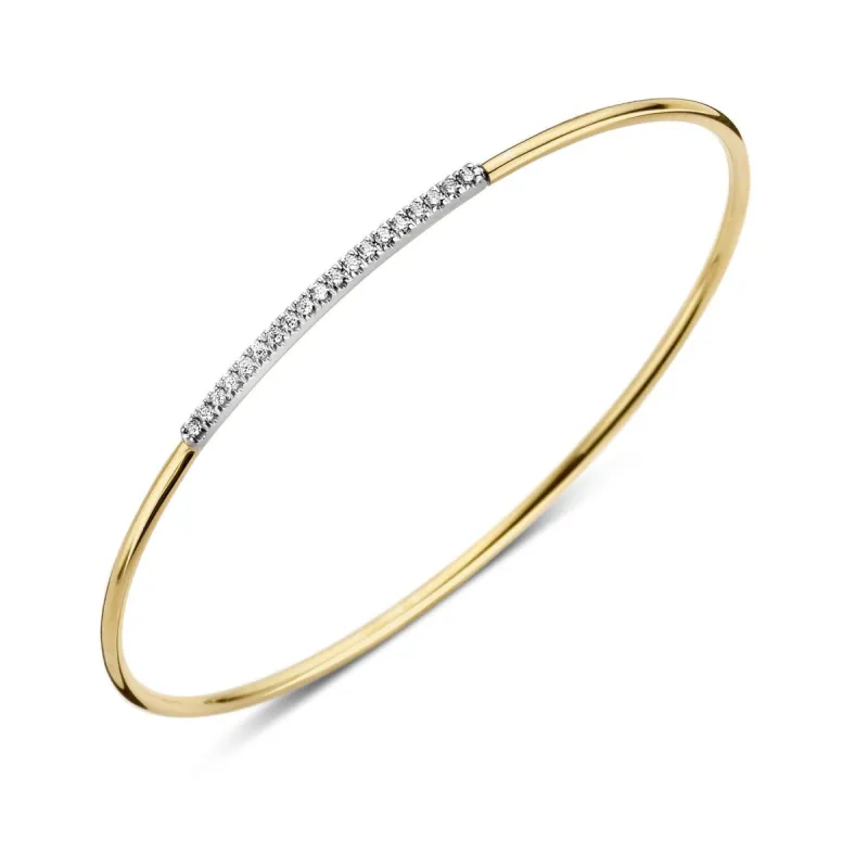 18ct Yellow Gold and 0.17ct Diamond Nineteen Stone Bangle sold by Jura Watches
