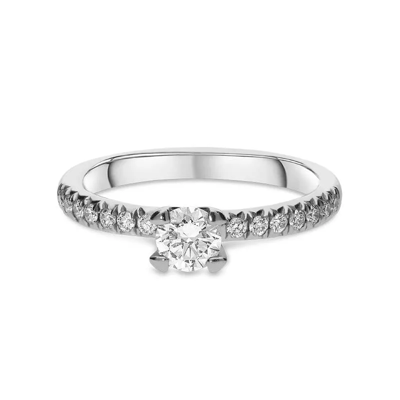 Platinum 0.50ct Diamond Round Brilliant Shoulder Solitaire Ring sold by Jura Watches product image thumbnail 3