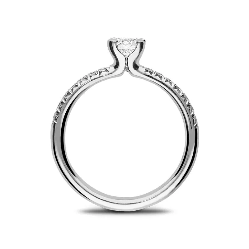 Platinum 0.50ct Diamond Round Brilliant Shoulder Solitaire Ring sold by Jura Watches product image thumbnail 2