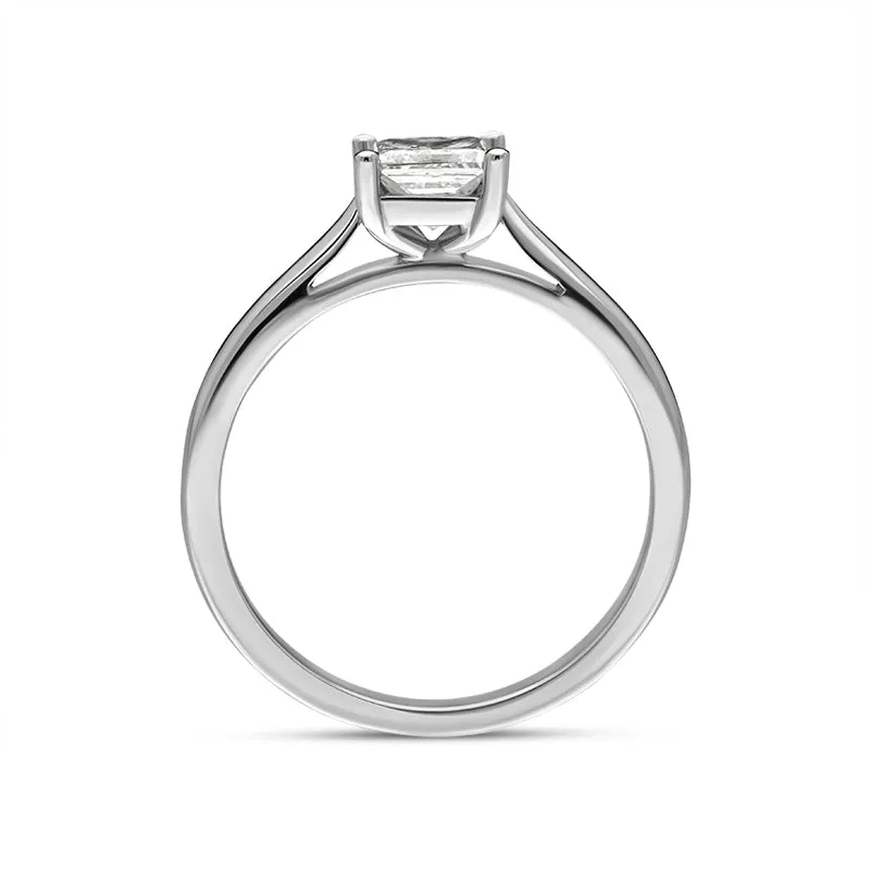 Platinum 0.70ct Diamond Princess Cut Solitaire Ring sold by Jura Watches product image thumbnail 3