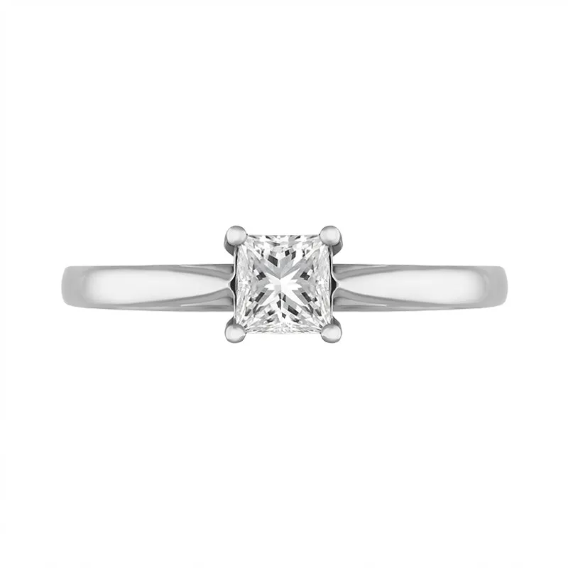 Platinum 0.70ct Diamond Princess Cut Solitaire Ring sold by Jura Watches product image thumbnail 2