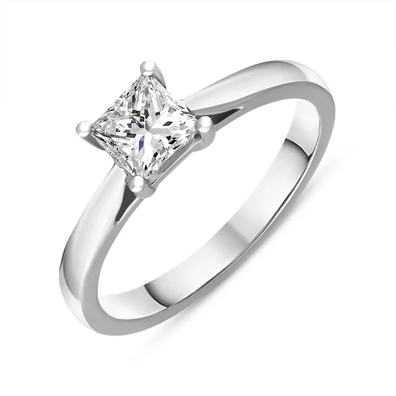 Platinum 0.70ct Diamond Princess Cut Solitaire Ring sold by Jura Watches
