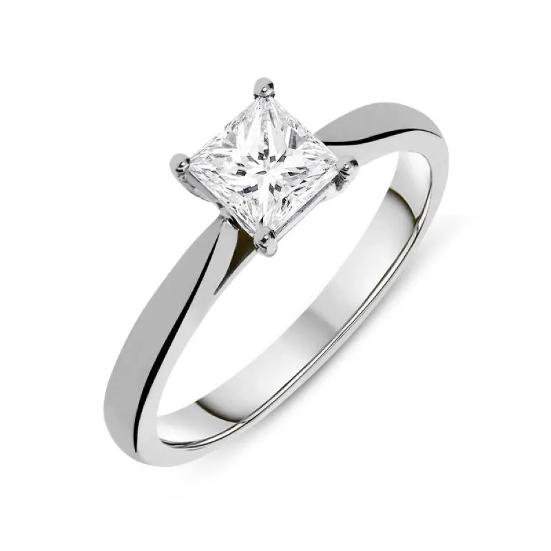Platinum 1.00ct Diamond Princess Cut Solitaire Ring sold by Jura Watches