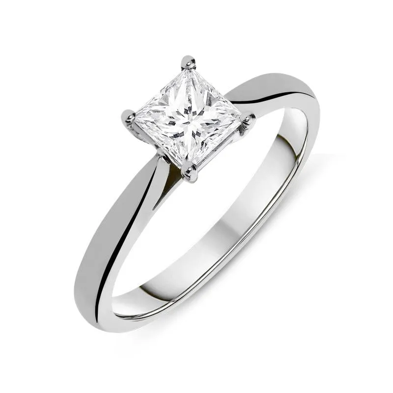 Platinum 1.00ct Diamond Princess Cut Solitaire Ring sold by Jura Watches
