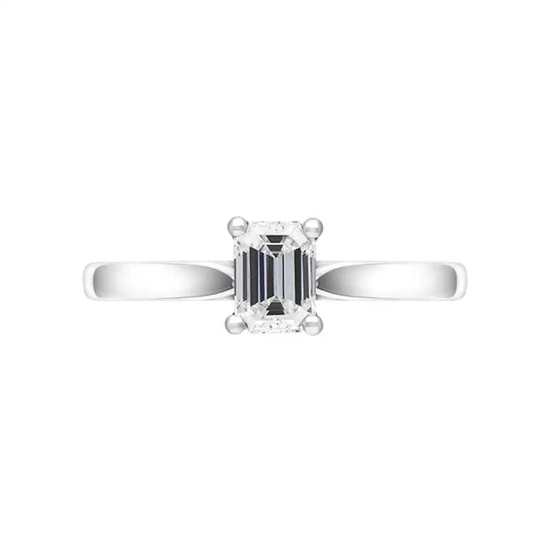 Platinum 0.36ct Diamond Emerald Cut Solitaire Ring sold by Jura Watches product image thumbnail 3