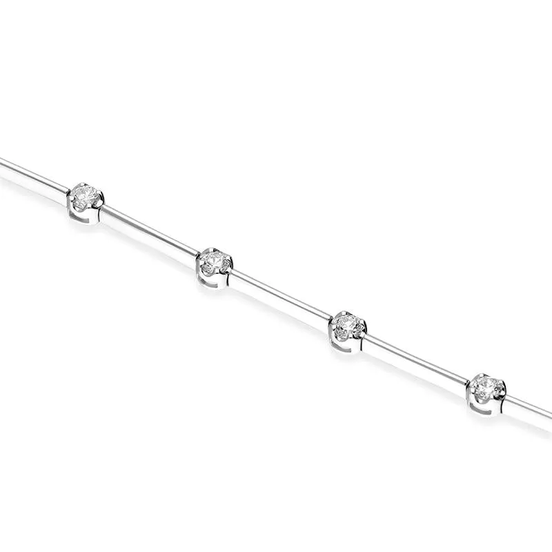 18ct White Gold 0.61ct Diamond Tennis Bracelet sold by Jura Watches product image thumbnail 3