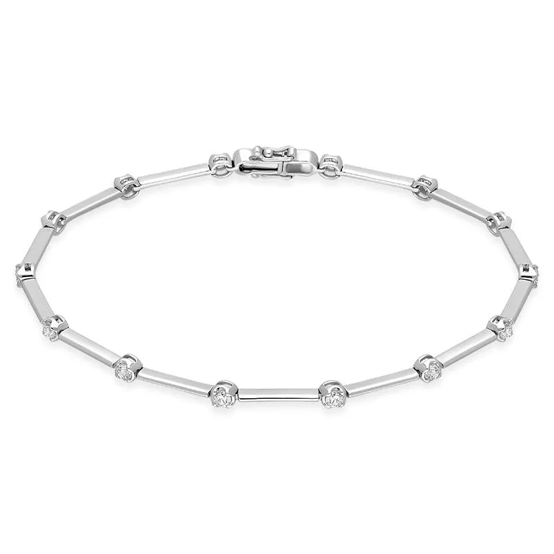 18ct White Gold 0.61ct Diamond Tennis Bracelet sold by Jura Watches