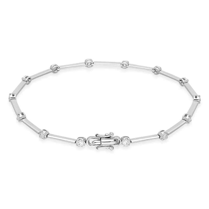 18ct White Gold 0.61ct Diamond Tennis Bracelet sold by Jura Watches product image thumbnail 2