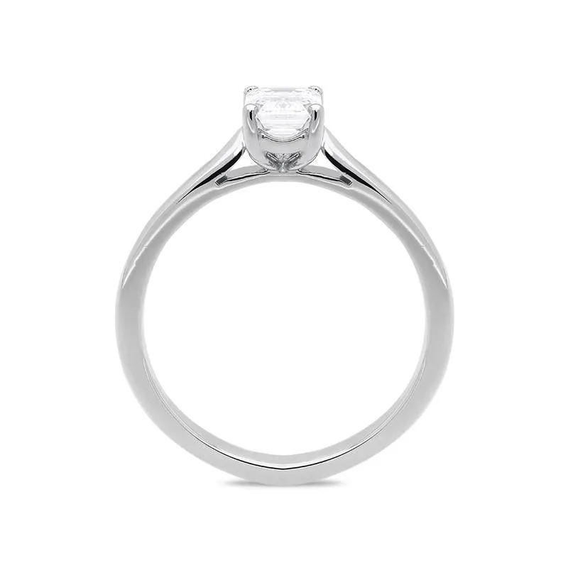 Platinum 0.70ct Diamond Emerald Cut Solitaire Ring sold by Jura Watches product image thumbnail 2