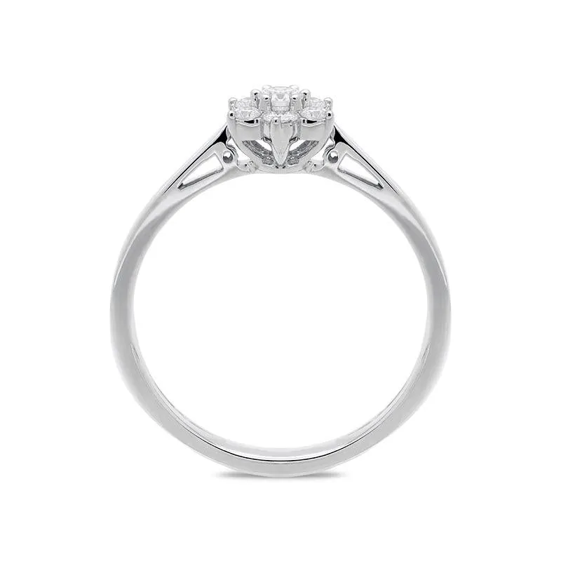 18ct White Gold 0.20cts Diamond Brilliant Cut Cluster Flower Ring sold by Jura Watches product image thumbnail 2