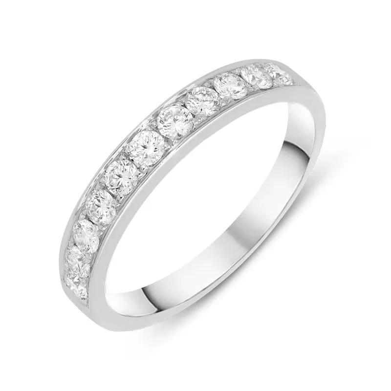18ct White Gold 0.50ct Diamond Brilliant Cut Half Eternity Ring sold by Jura Watches