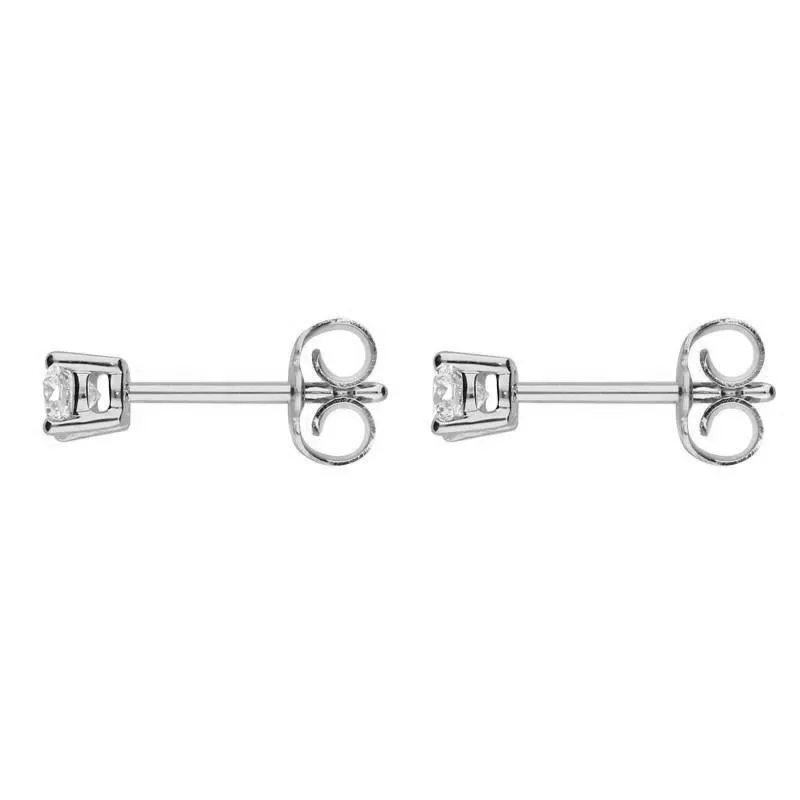 18ct White Gold 0.30ct Diamond Solitaire Princess Cut Stud Earrings sold by Jura Watches product image thumbnail 2