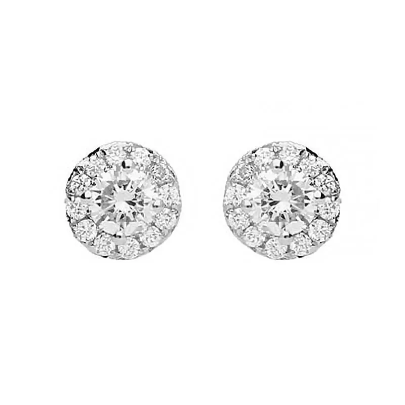 18ct White Gold Brilliant Pave 0.49ct Diamond Stud Earrings sold by Jura Watches