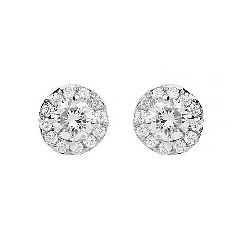 18ct White Gold Brilliant Pave 0.49ct Diamond Stud Earrings sold by Jura Watches