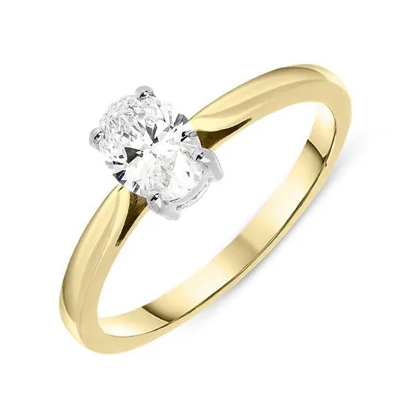 18ct Yellow Gold 0.55ct Diamond Oval Cut Solitaire Ring sold by Jura Watches