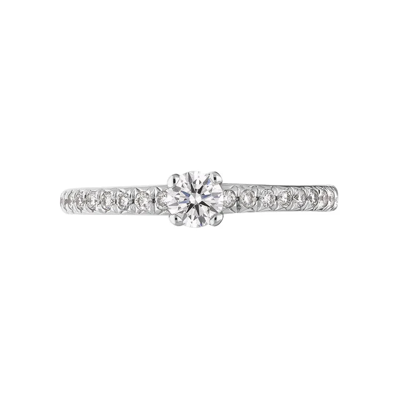 Platinum 0.42ct Diamond Shoulder Solitaire Ring sold by Jura Watches product image thumbnail 2