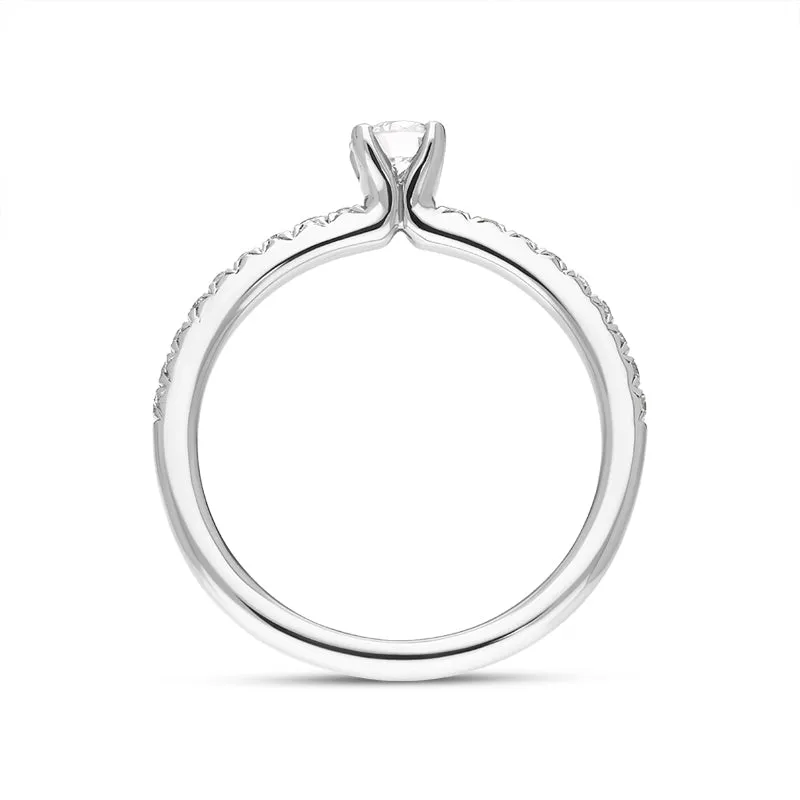 Platinum 0.42ct Diamond Shoulder Solitaire Ring sold by Jura Watches product image thumbnail 3