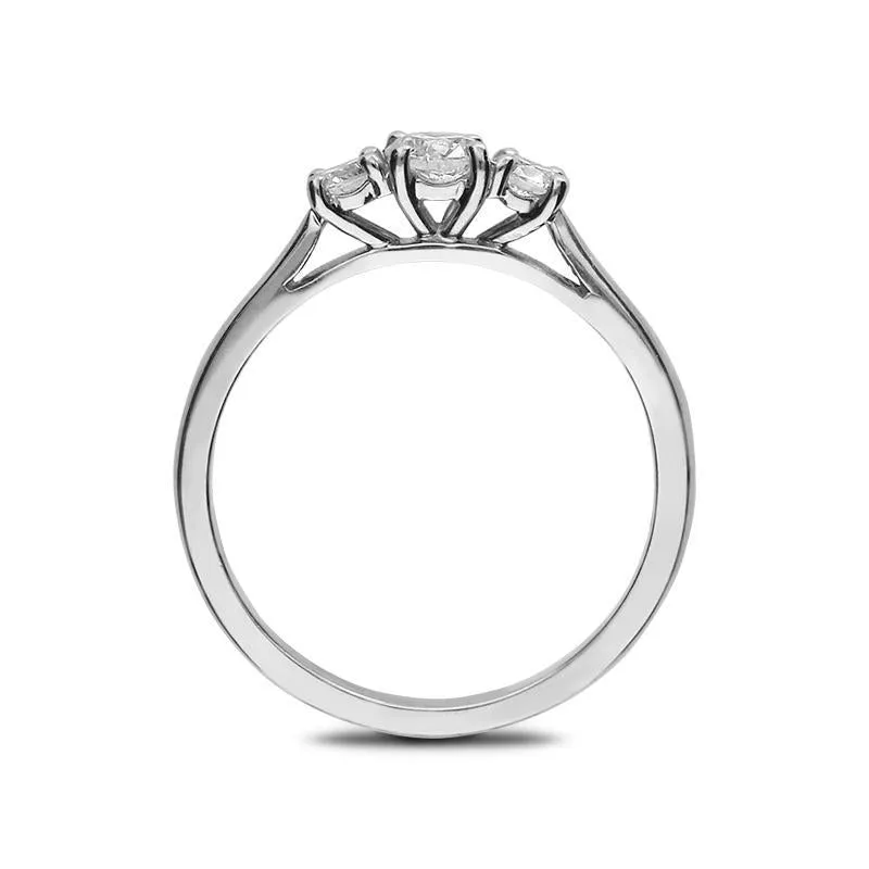 18ct White Gold 0.50ct Diamond Brilliant Cut Claw Set Trilogy Ring sold by Jura Watches product image thumbnail 2