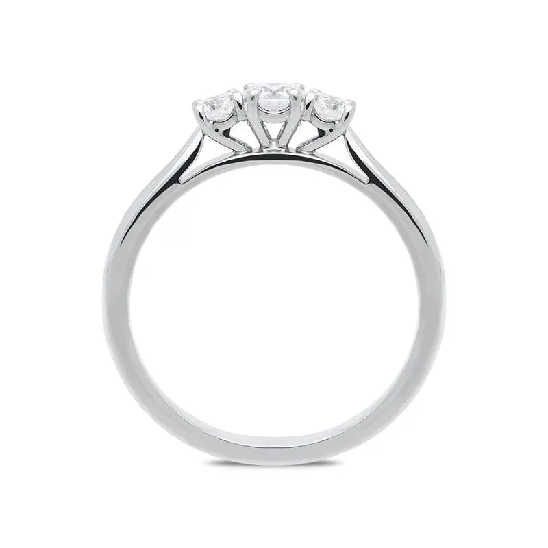 Platinum 0.52ct Diamond Brilliant Cut Trilogy Ring sold by Jura Watches product image thumbnail 2