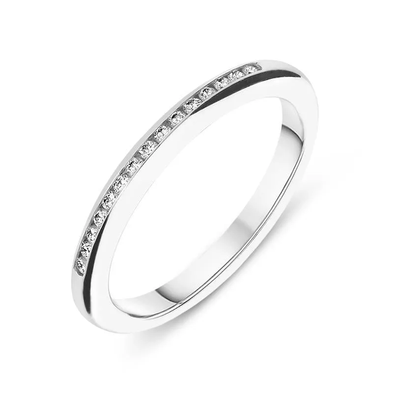 18ct White Gold 0.13ct Diamond Channel Set Wedding Half Eternity Ring sold by Jura Watches
