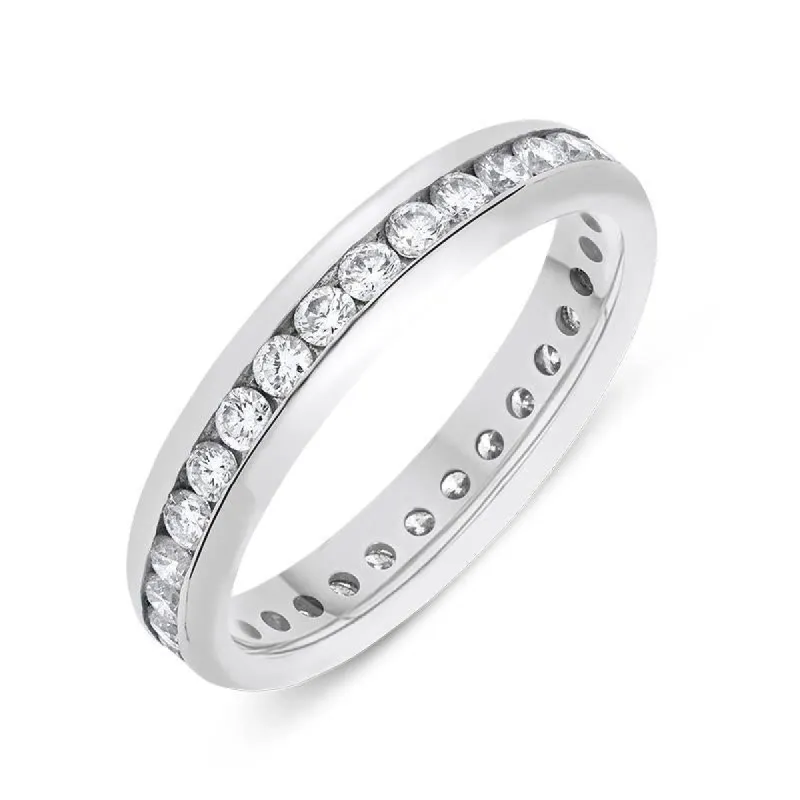 18ct White Gold 0.79ct Diamond Brilliant Cut Channel Set Wedding Eternity Ring sold by Jura Watches