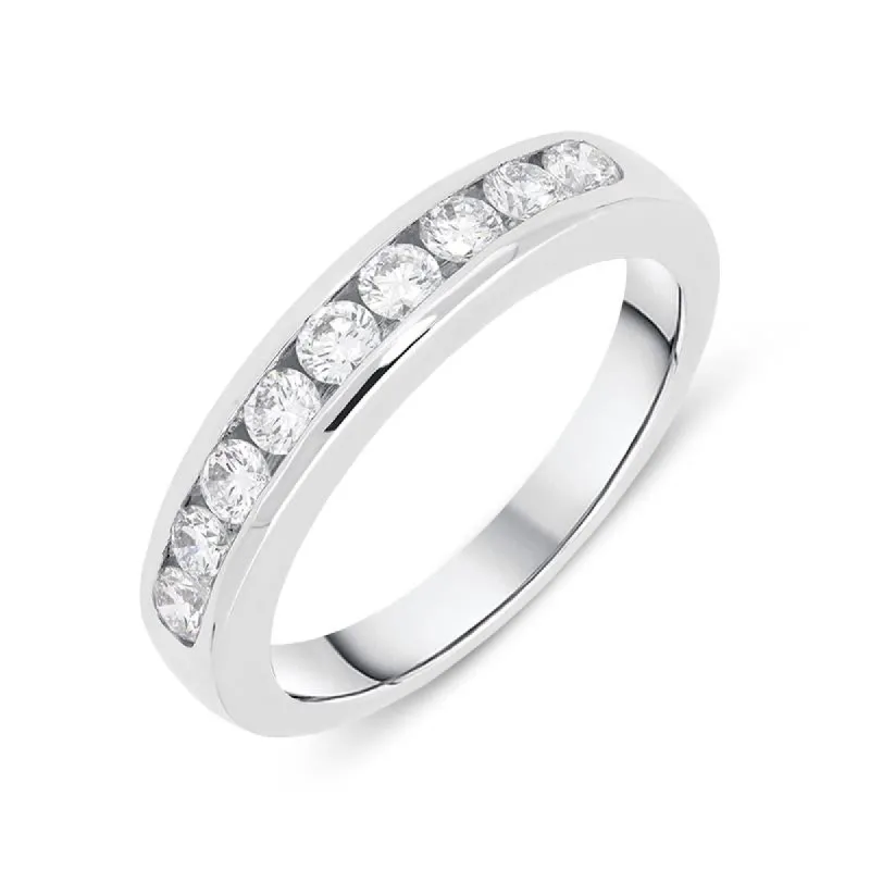 18ct White Gold 0.52ct Diamond Channel Set Half Eternity Ring sold by Jura Watches