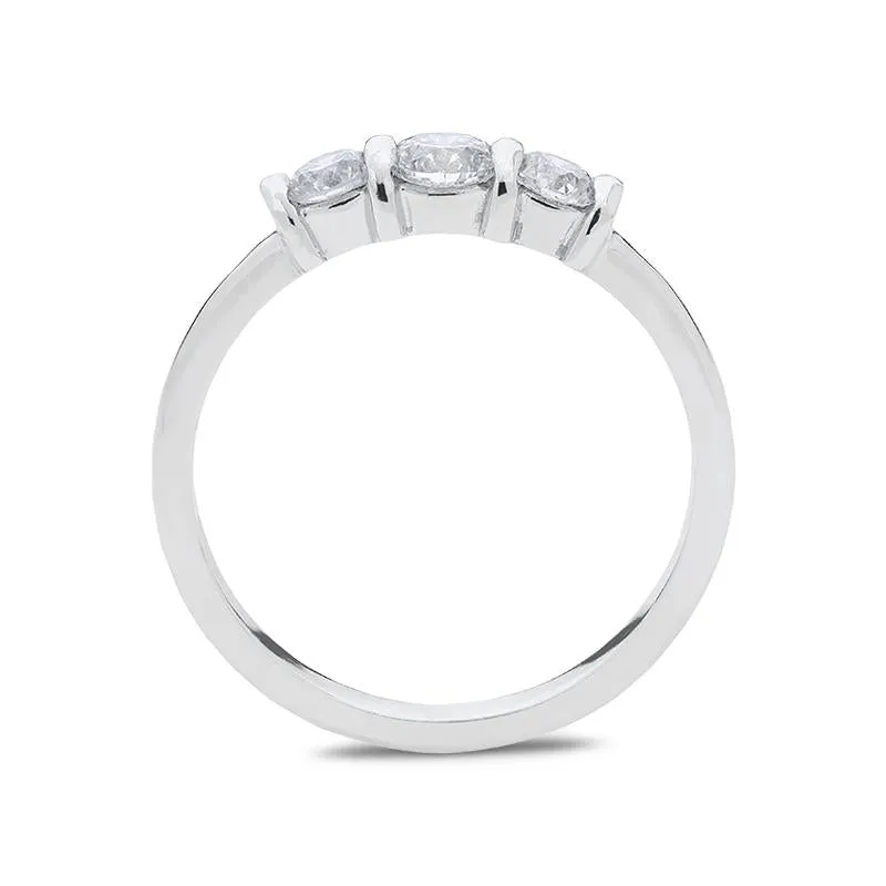 18ct White Gold 0.50ct Diamond Trilogy Bar Set Ring sold by Jura Watches product image thumbnail 2