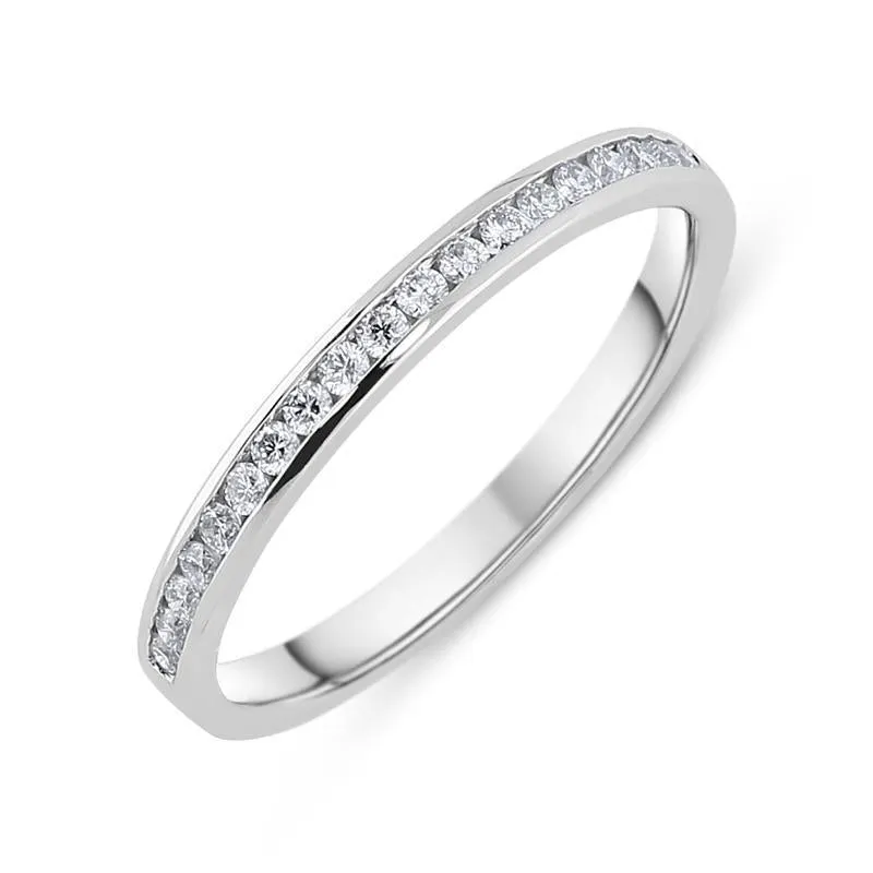 Platinum 0.20ct Diamond Channel Set Wedding Half Eternity Ring sold by Jura Watches