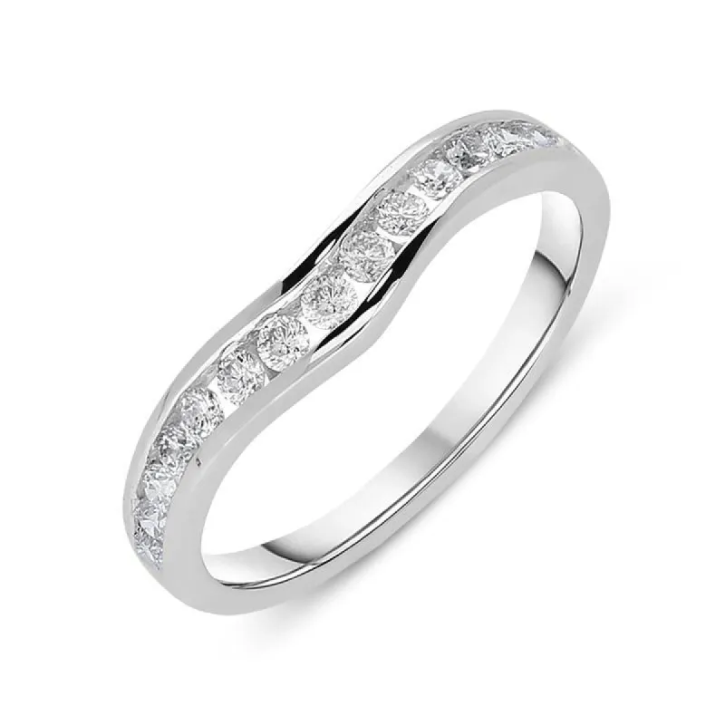 18ct White Gold 0.33ct Diamond Wedding Ring sold by Jura Watches