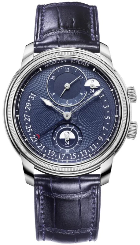Parmigiani Fleurier Toric Hemispheres Retrograde Steel Blue sold by Jura Watches