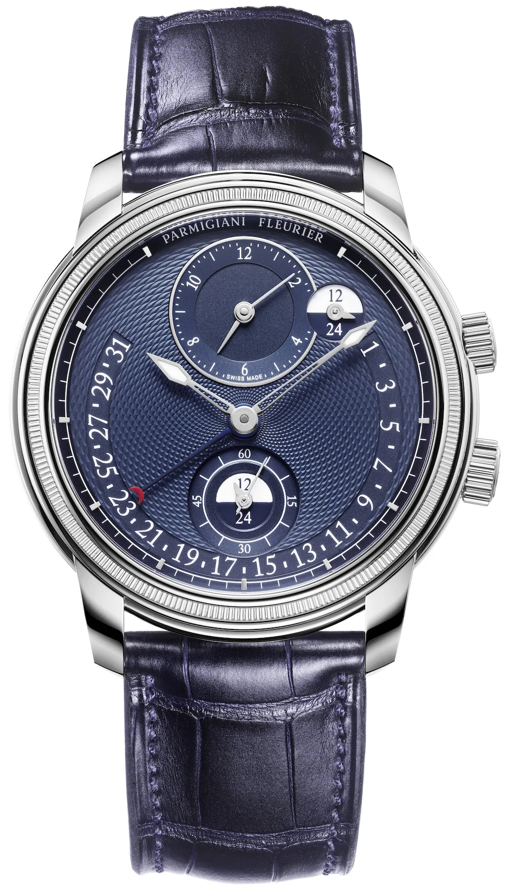 Parmigiani Fleurier Toric Hemispheres Retrograde Steel Blue sold by Jura Watches
