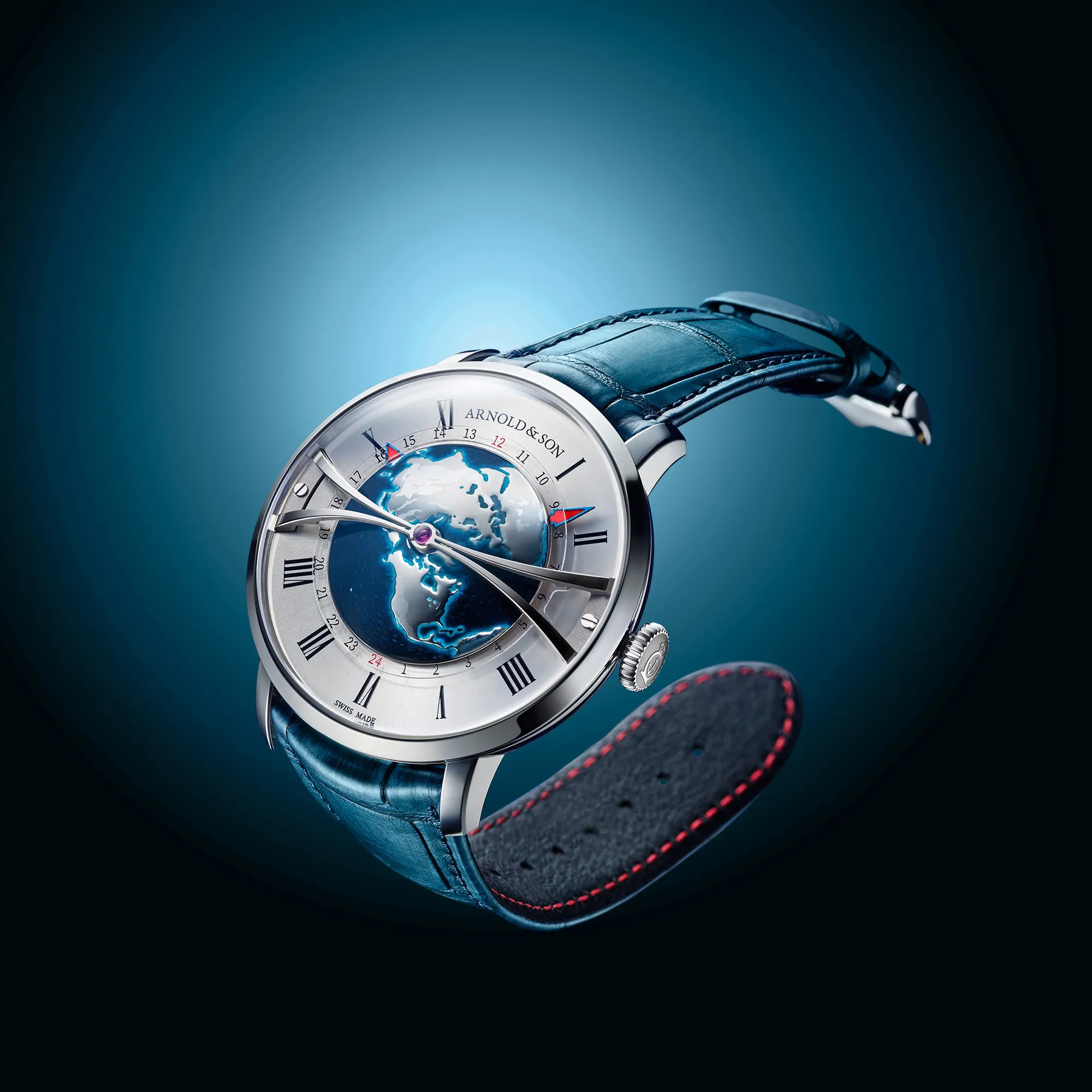 Arnold & Son Globetrotter Steel Opaline Limited Edition sold by Jura Watches product image thumbnail 2