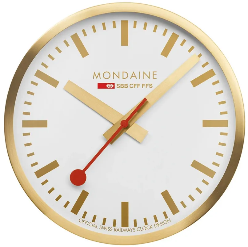 Mondaine Clock Wall Kitchen Gold sold by Jura Watches