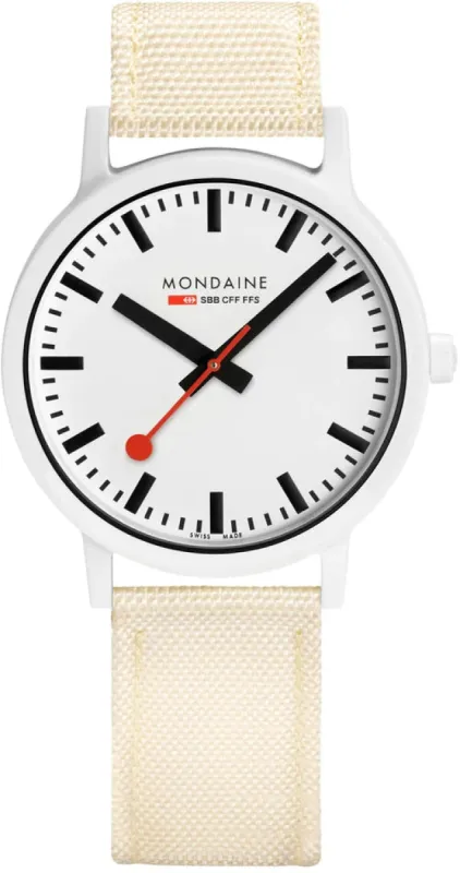 Mondaine Essence White Unisex sold by Jura Watches