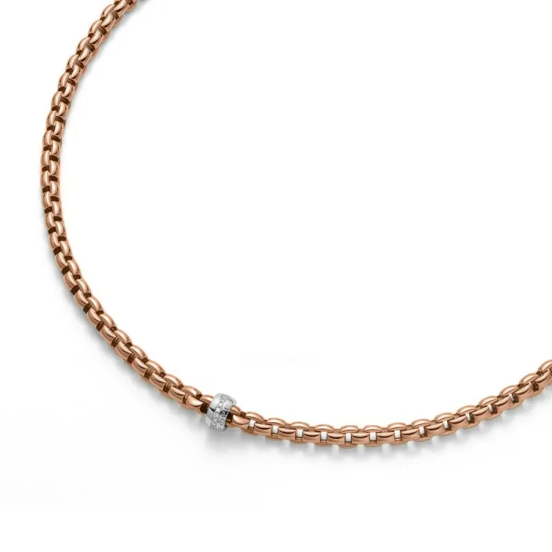 Fope Flex'It Eka 18ct Rose Gold Diamond Necklace sold by Jura Watches