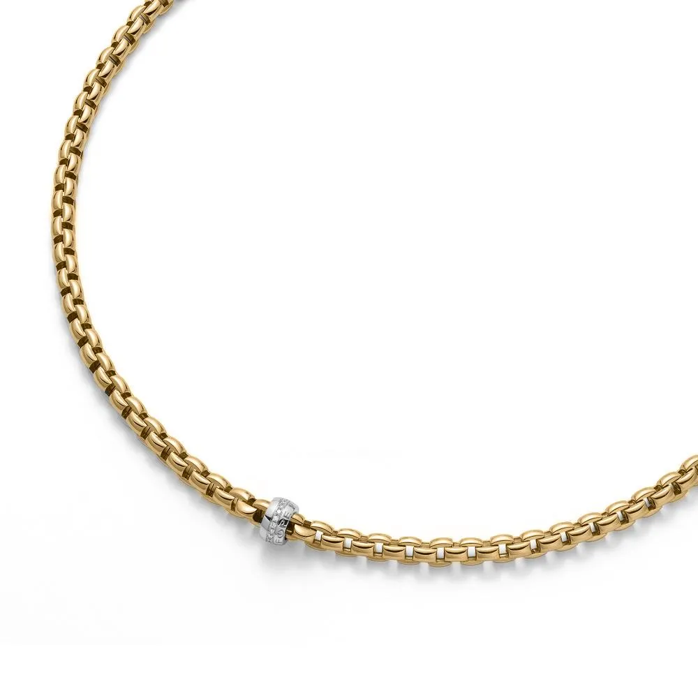 Fope Flex'It Eka 18ct Yellow Gold Diamond Necklace sold by Jura Watches
