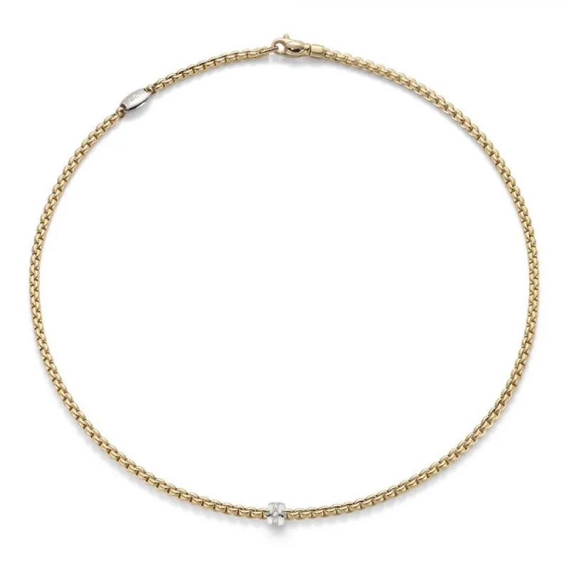 Fope Eka Tiny 18ct Yellow Gold 0.07ct Diamond Necklace sold by Jura Watches