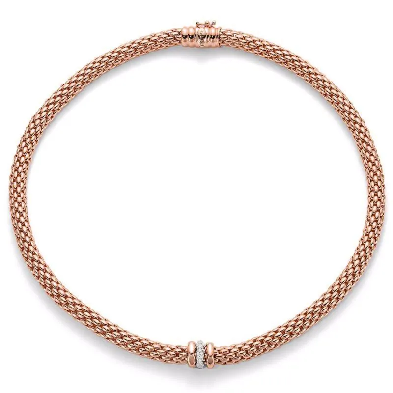 Fope Flex'It Love Nest 18ct Rose Gold Diamond Necklace sold by Jura Watches